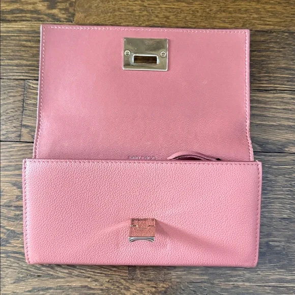 Jimmy Choo Pink Leather Wallet with Gold-Tone Hardware - Picture 10 of 11